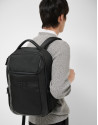 Mim nylon and leather black rucksack - Man | Roberto Verino