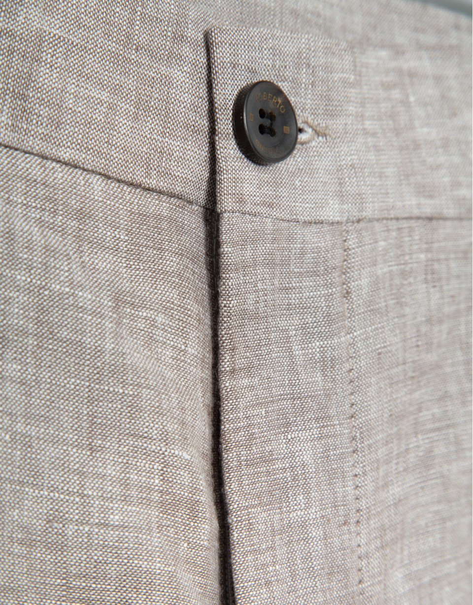 Grey linen trousers - Man - SS2026 | Roberto Verino