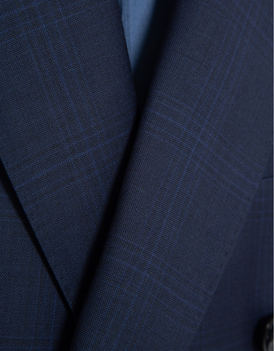 Traje half canvas lana cuadros tonos azules | Roberto Verino