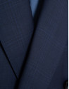 Half canvas suit in blue checked wool - Man | Roberto Verino