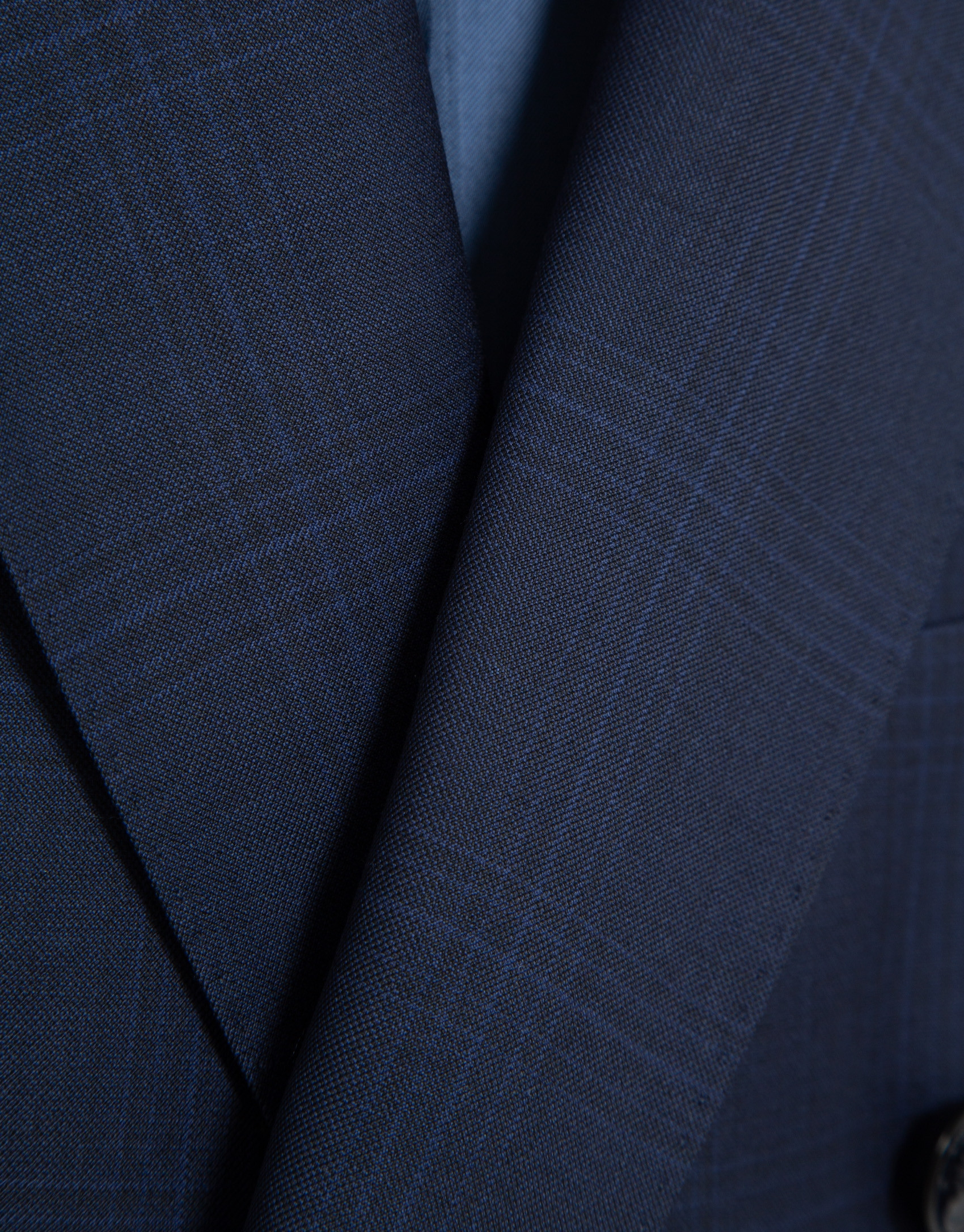 Half canvas suit in blue checked wool - Man | Roberto Verino