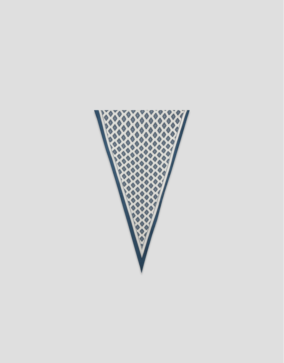 Bandana triangular seda blanca estampado ... | Roberto Verino