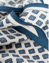White silk triangular bandana with blue ... | Roberto Verino