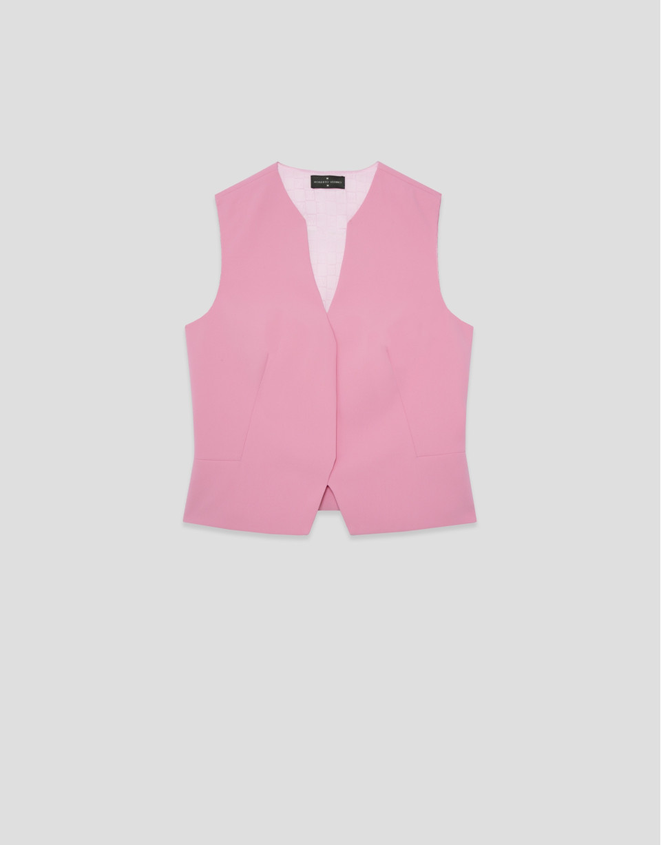 Top estructurado crepé rosa - Mujer - PV2026 | Roberto Verino