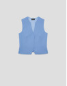 Structured blue crepe top - Woman - SS2026 | Roberto Verino