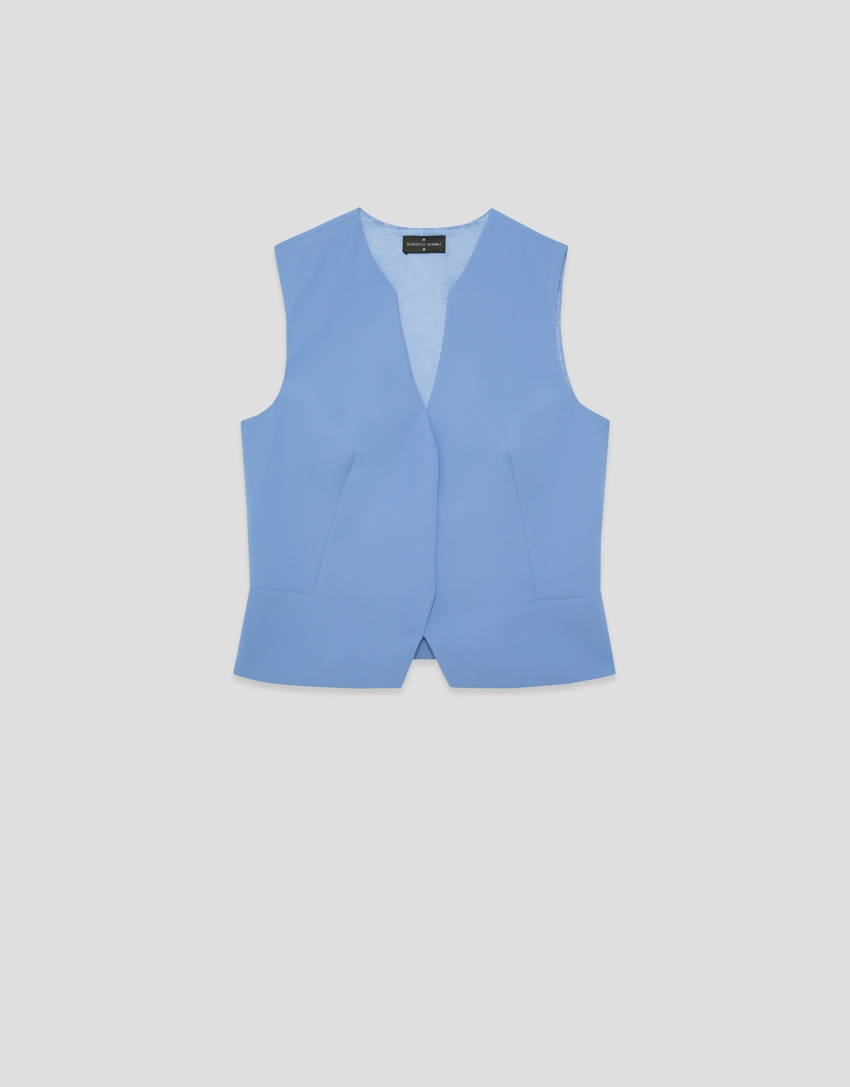 Structured blue crepe top - Woman - SS2026 | Roberto Verino