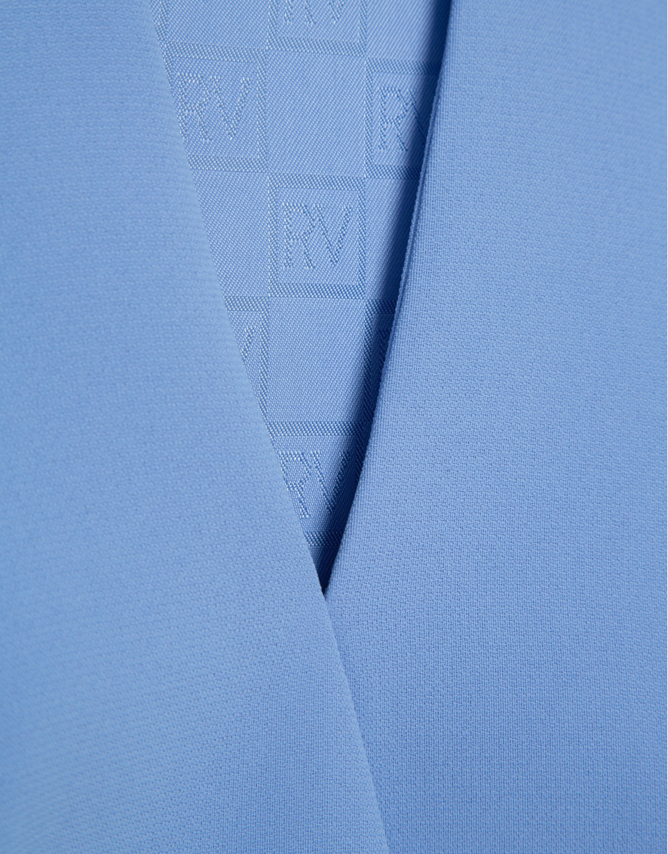 Structured blue crepe top - Woman - SS2026 | Roberto Verino