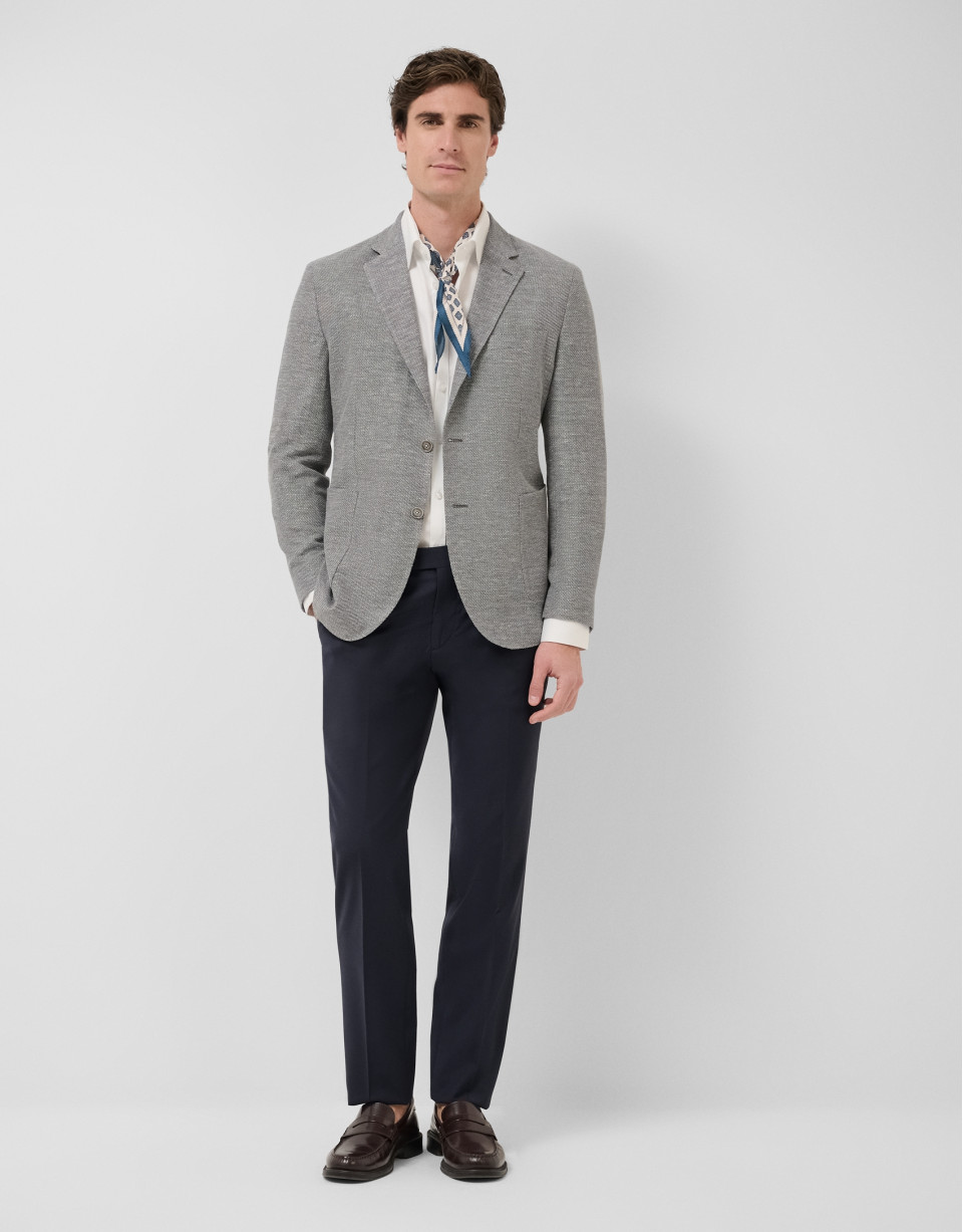 Comfortable grey cotton blend knit jacket - Man | Roberto Verino