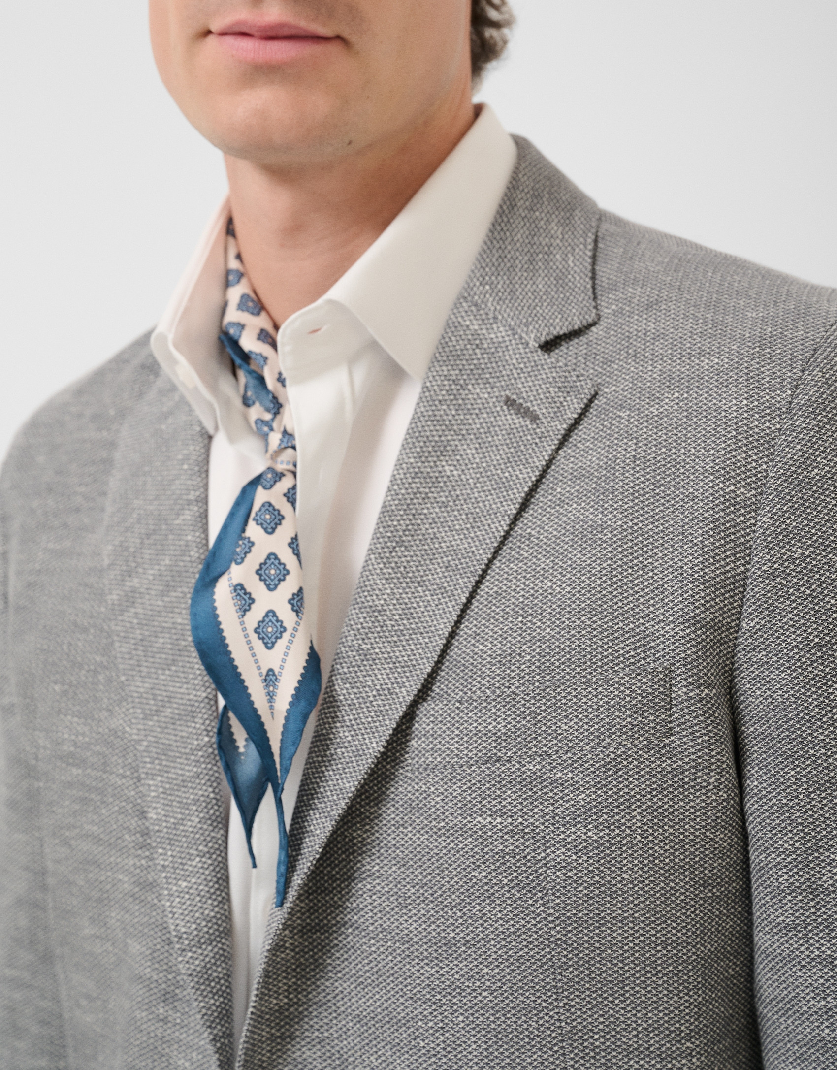 Comfortable grey cotton blend knit jacket - Man | Roberto Verino