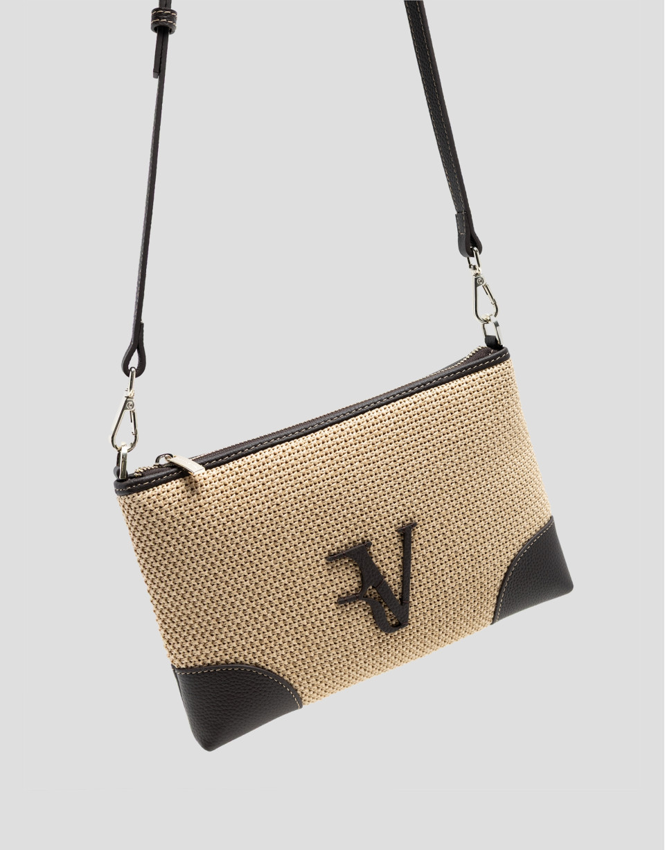 Vera Messenger bag in beige and brown leather | Roberto Verino