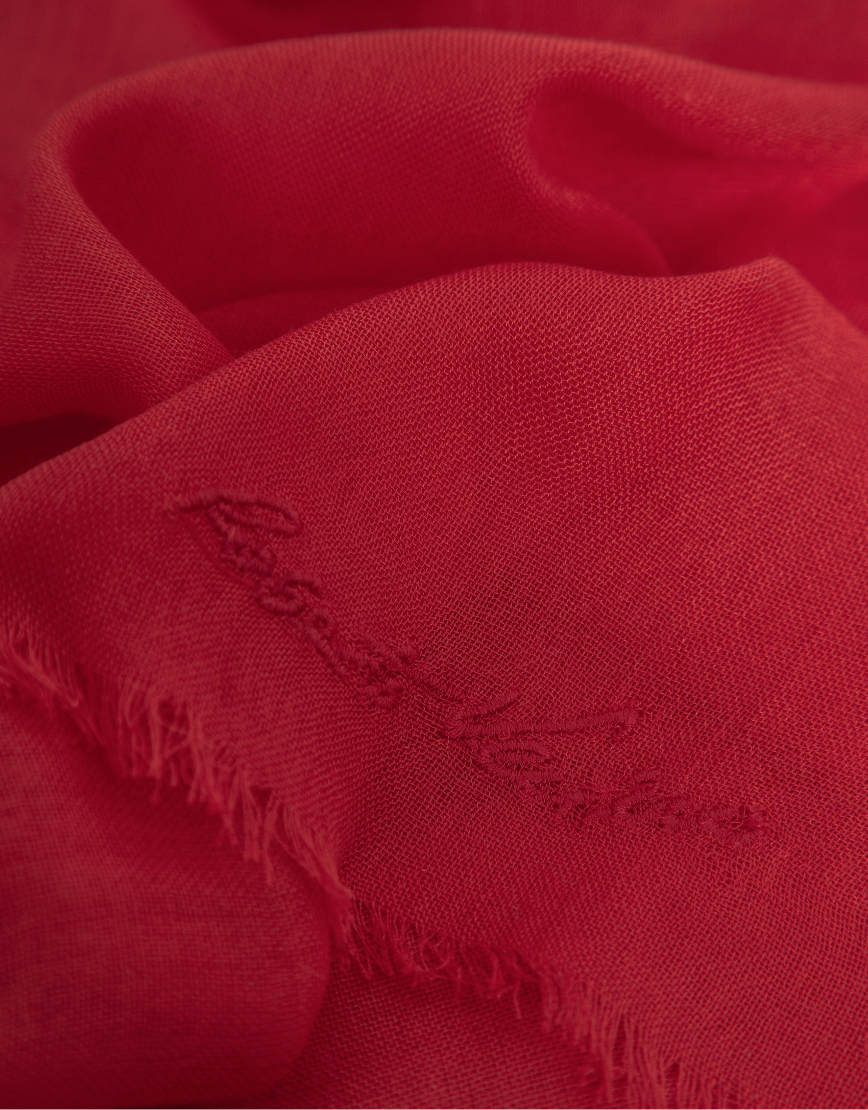 Fular modal rojo con firma bordada - Mujer | Roberto Verino