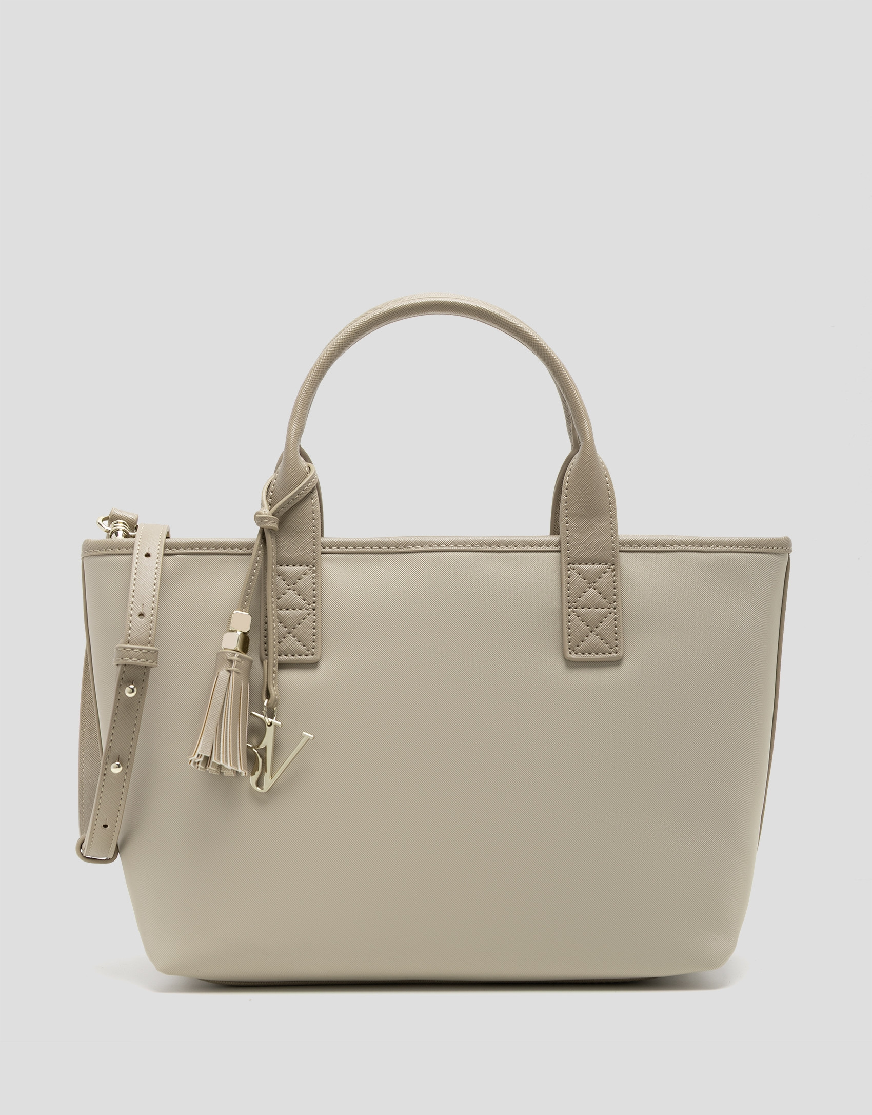 Bolso de mano Dafne Midi nailon beige - Mujer | Roberto Verino