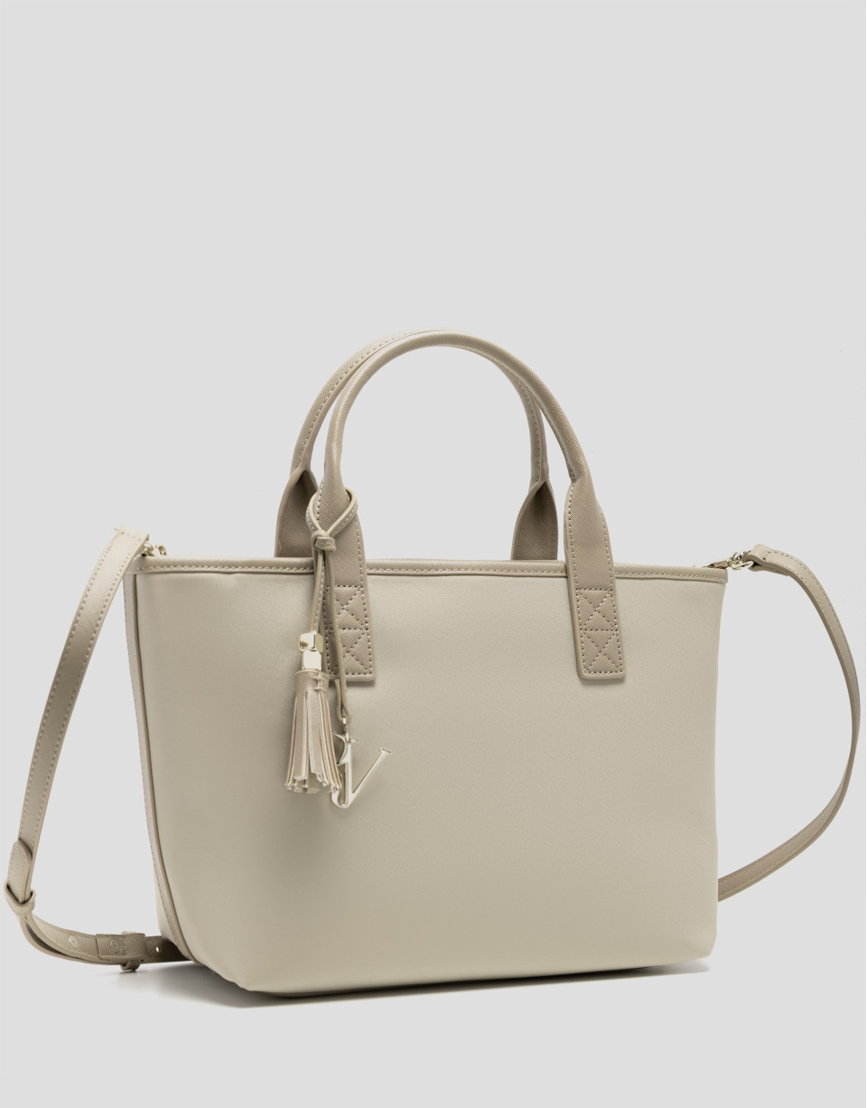 Bolso de mano Dafne Midi nailon beige - Mujer | Roberto Verino