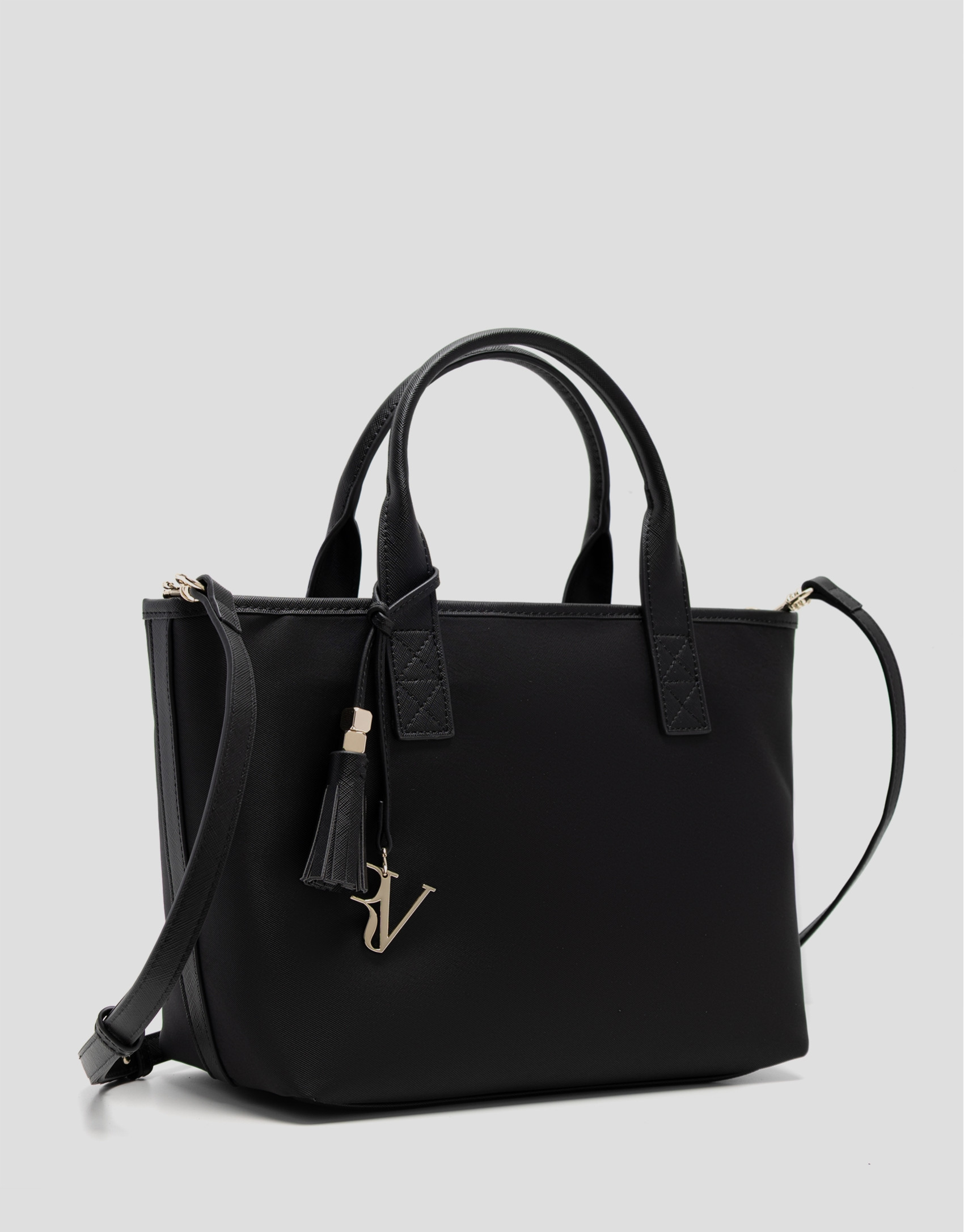 Bolso de mano Dafne Midi nailon negra - Mujer | Roberto Verino