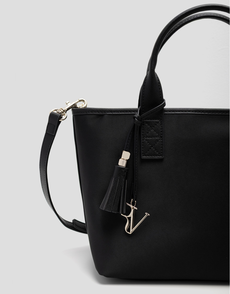 Dafne Midi black nylon handbag - Woman - SS2026 | Roberto Verino