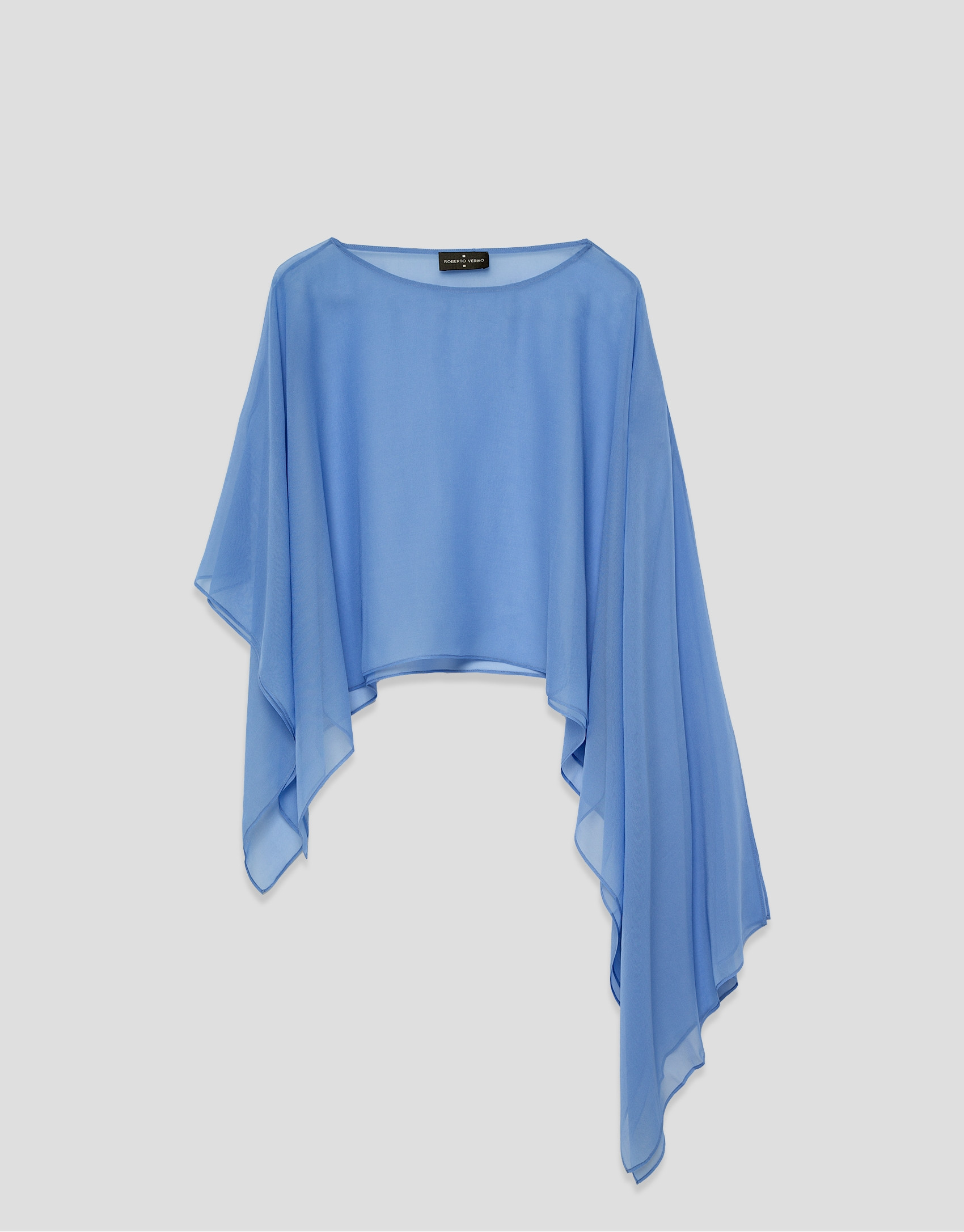 Blue silk shawl - Woman - SS2026 | Roberto Verino