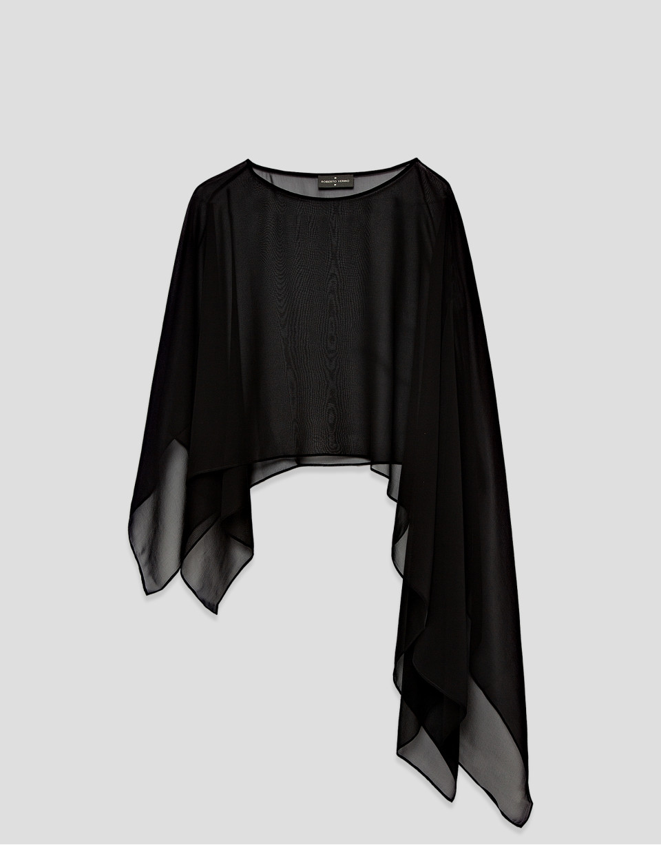 Black silk shawl - Woman - SS2026 | Roberto Verino