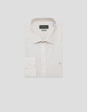 Slim fit sports shirt with sand and white ... | Roberto Verino