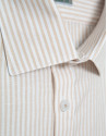 Camisa sport slim fit rayas arena y blanco | Roberto Verino