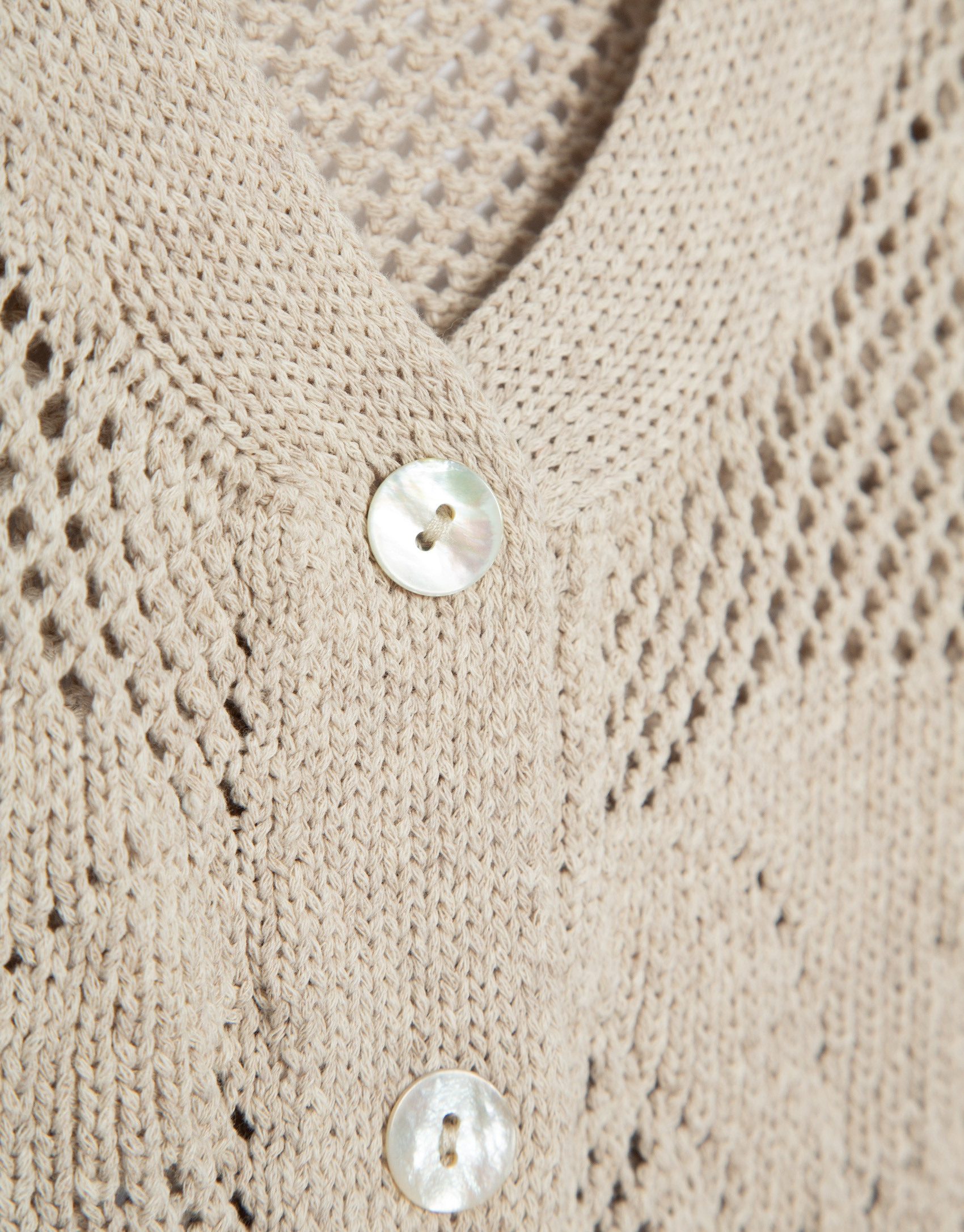 Short-sleeved jacket with floral cut-outs in ... | Roberto Verino