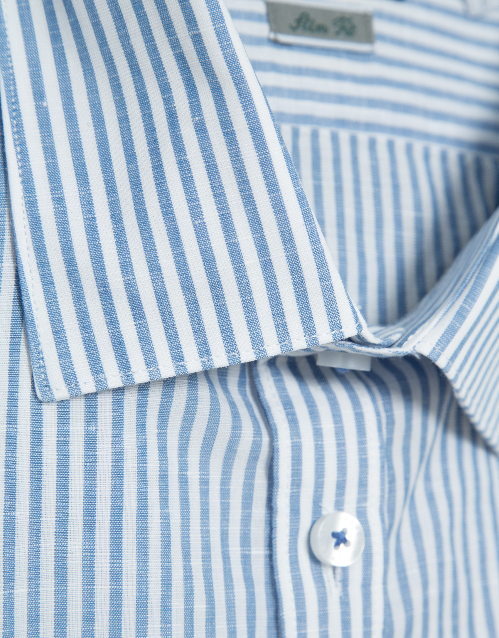 Camisa sport slim fit rayas celeste y blanco | Roberto Verino