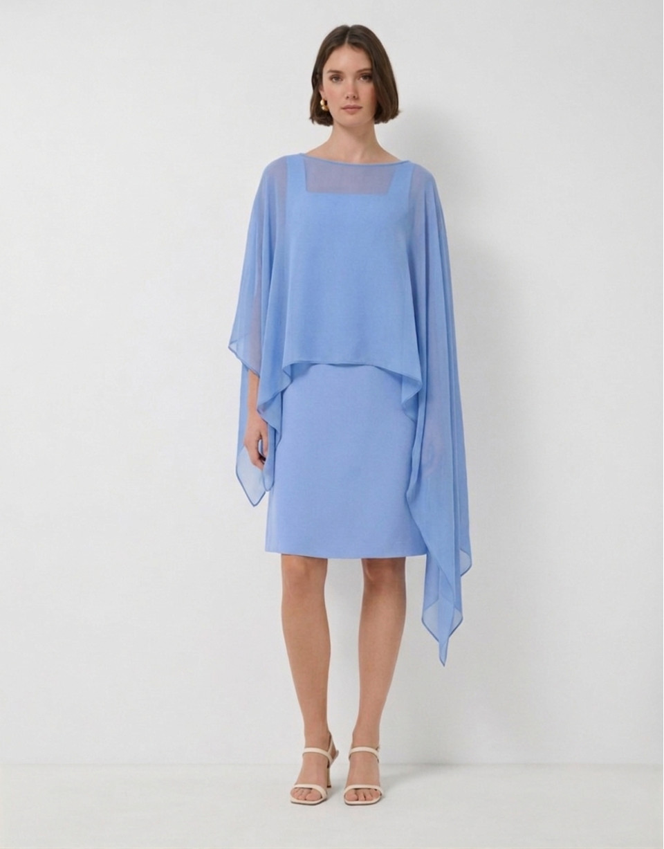 Blue silk shawl - Woman - SS2026 | Roberto Verino