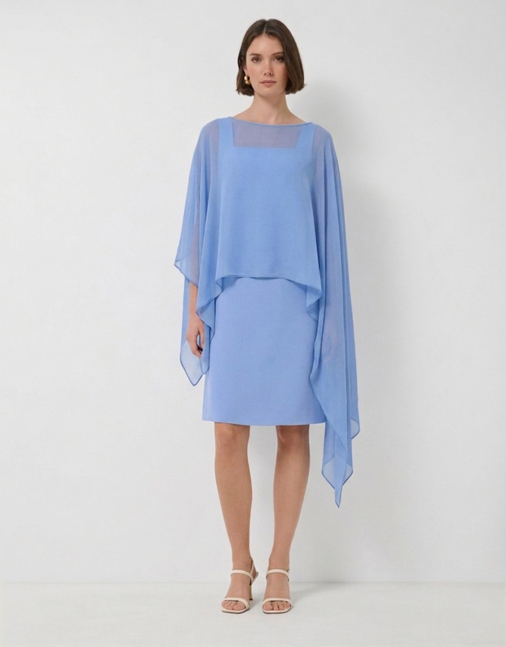 Blue silk shawl - Woman - SS2026 | Roberto Verino