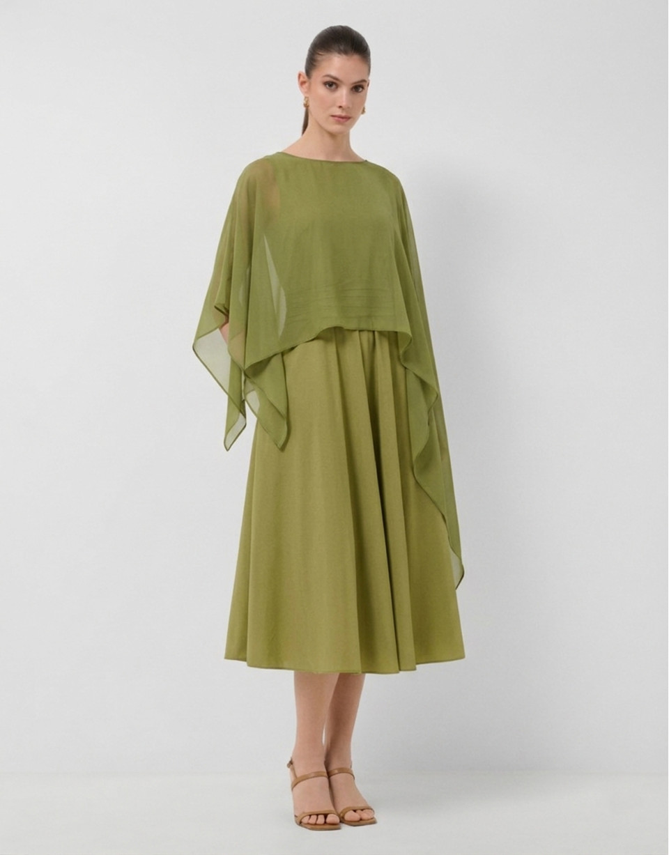 Green silk shawl - Woman - SS2026 | Roberto Verino