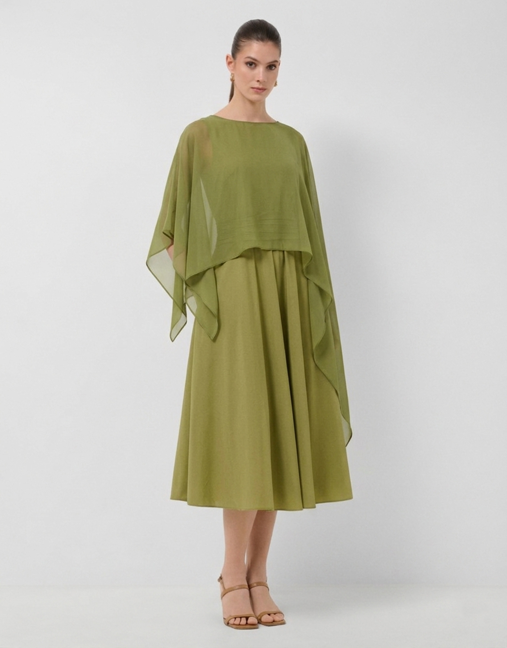 Green silk shawl - Woman - SS2026 | Roberto Verino
