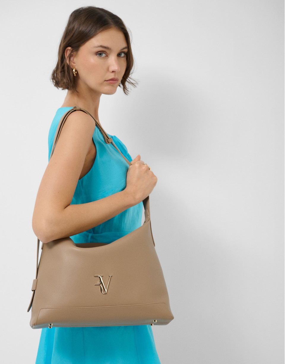 Bolso Hobo Lila piel cámel - Mujer - PV2026 | Roberto Verino