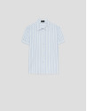 White cotton seersucker short-sleeved blouse ... | Roberto Verino