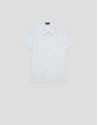 Blusa manga corta seersucker algodón blanco ... | Roberto Verino