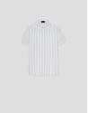 White cotton seersucker short-sleeved blouse ... | Roberto Verino