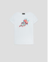 White cotton T-shirt with floral embroidery | Roberto Verino