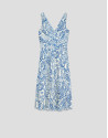 Blue and white paisley-print sleeveless dress | Roberto Verino