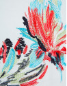 White cotton T-shirt with floral embroidery | Roberto Verino