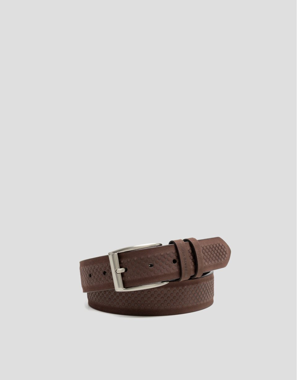 Mink suede belt - Man - SS2026 | Roberto Verino