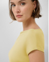 Yellow draped neckline T-shirt - Woman - SS2026 | Roberto Verino