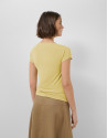 Yellow draped neckline T-shirt - Woman - SS2026 | Roberto Verino