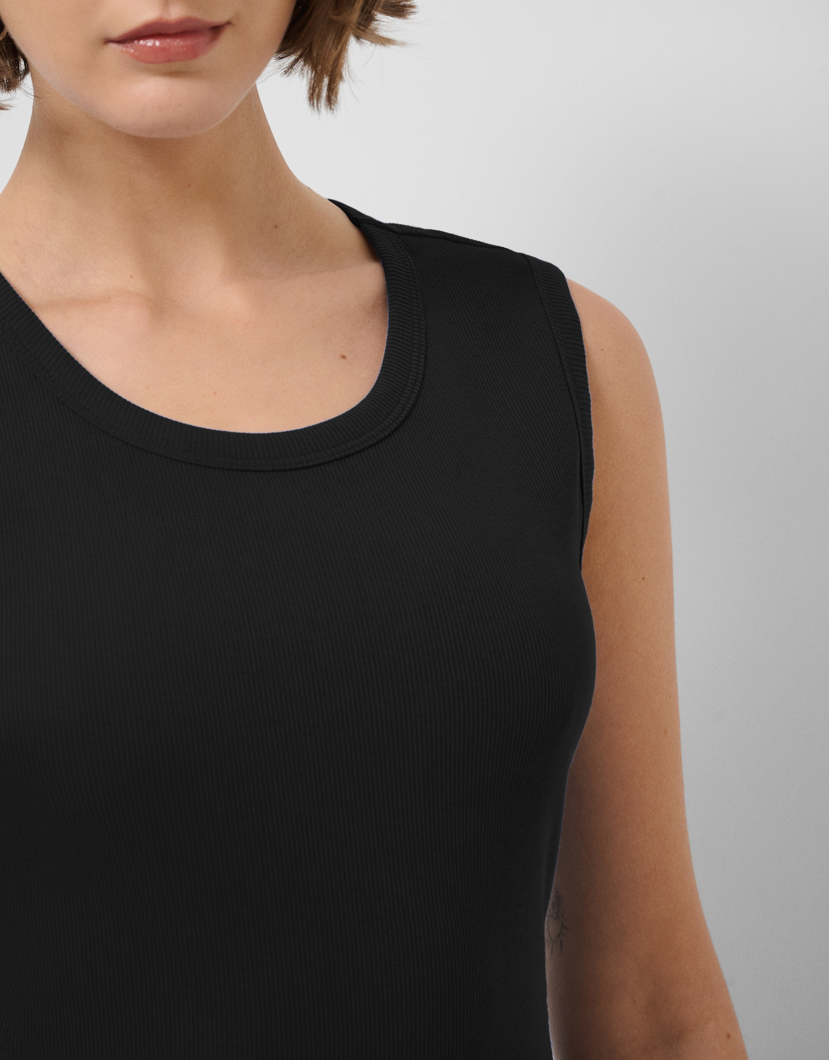 Black knit and cotton blend dress - Woman | Roberto Verino