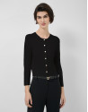 Short black bobble knit jacket - Woman - SS2026 | Roberto Verino