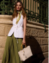 Long off-white linen blend waistcoat - Woman | Roberto Verino
