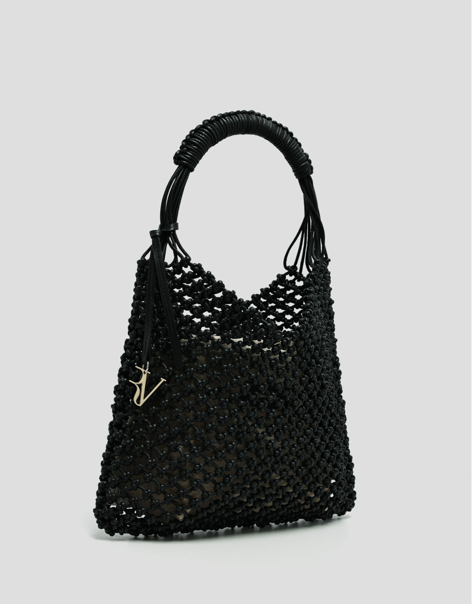 Bolso Alison piel anudada negra - Mujer | Roberto Verino