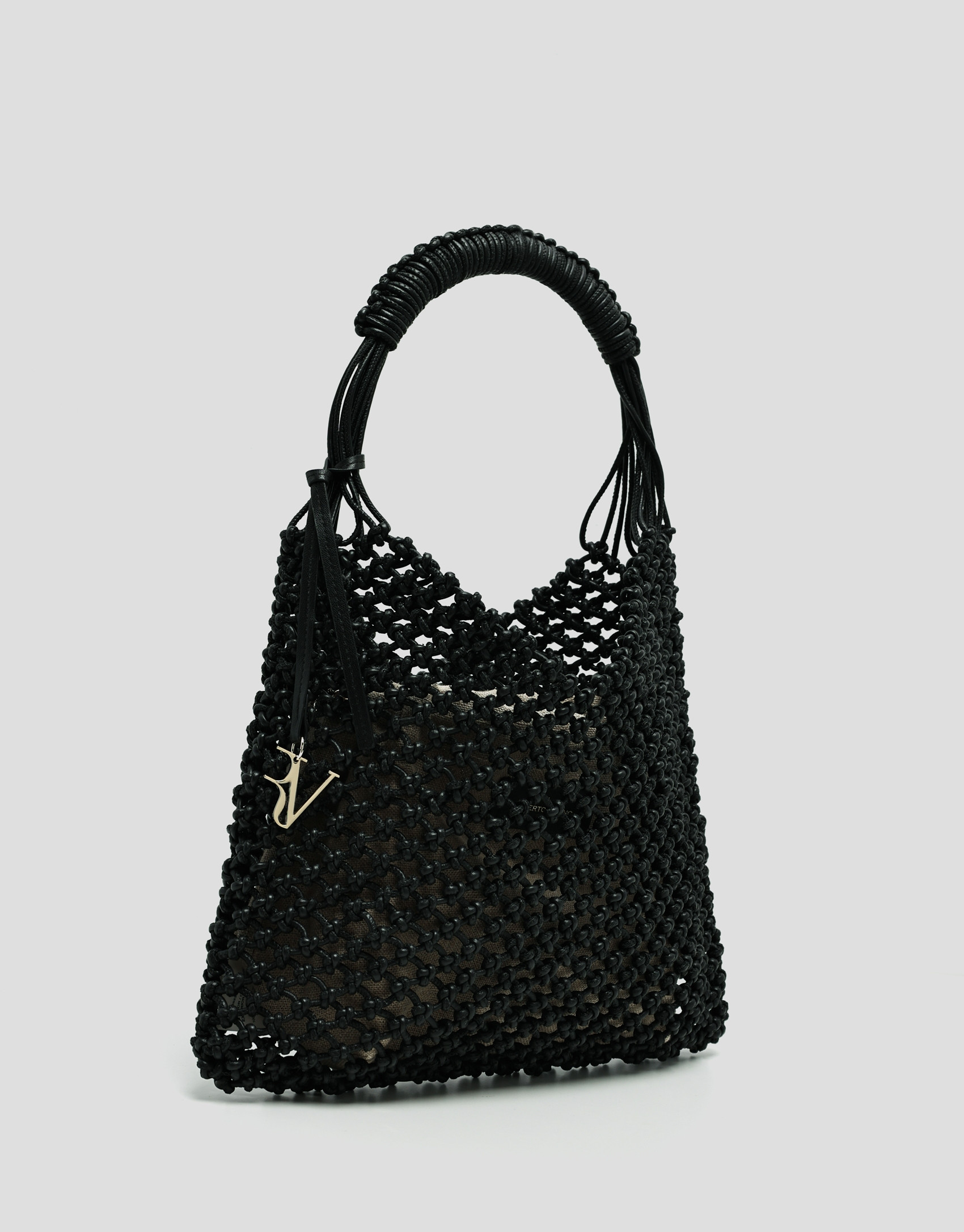 Bolso Alison piel anudada negra - Mujer | Roberto Verino