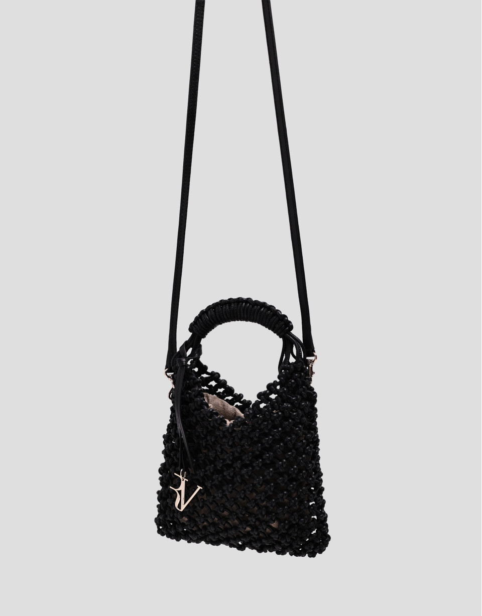 Bolso Alison Mini piel anudada negra - Mujer | Roberto Verino