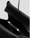 Megan Zipper black leather shopper bag