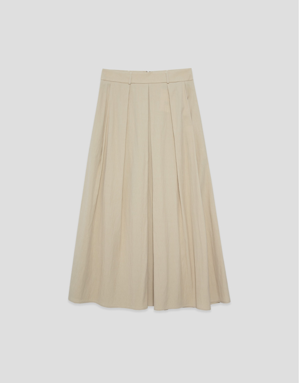 Falda midi fluida beige - Mujer - PV2026 | Roberto Verino