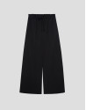 Black gathered wide-leg trousers - Woman | Roberto Verino