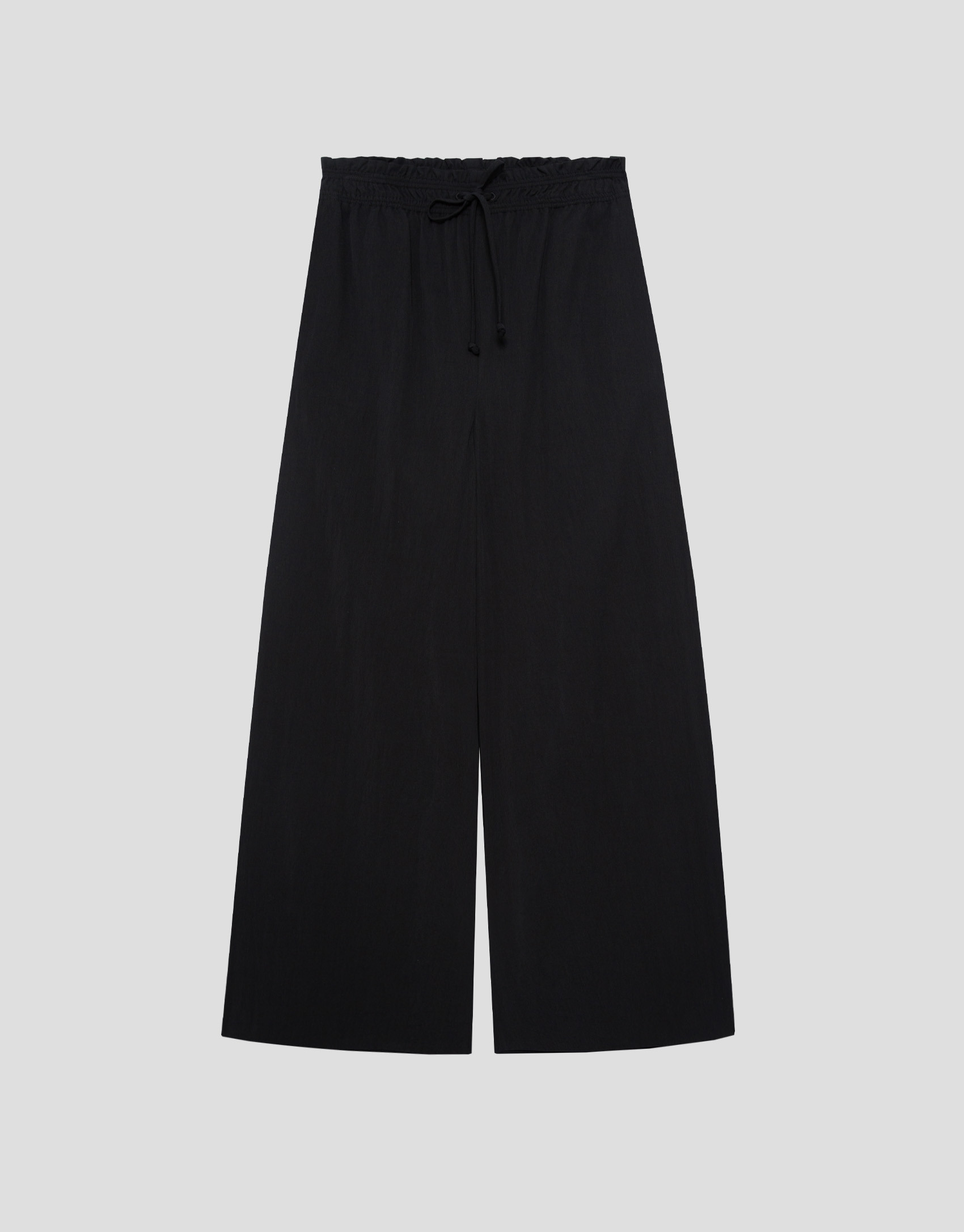 Pantalón ancho fruncido negro - Mujer - PV2026 | Roberto Verino
