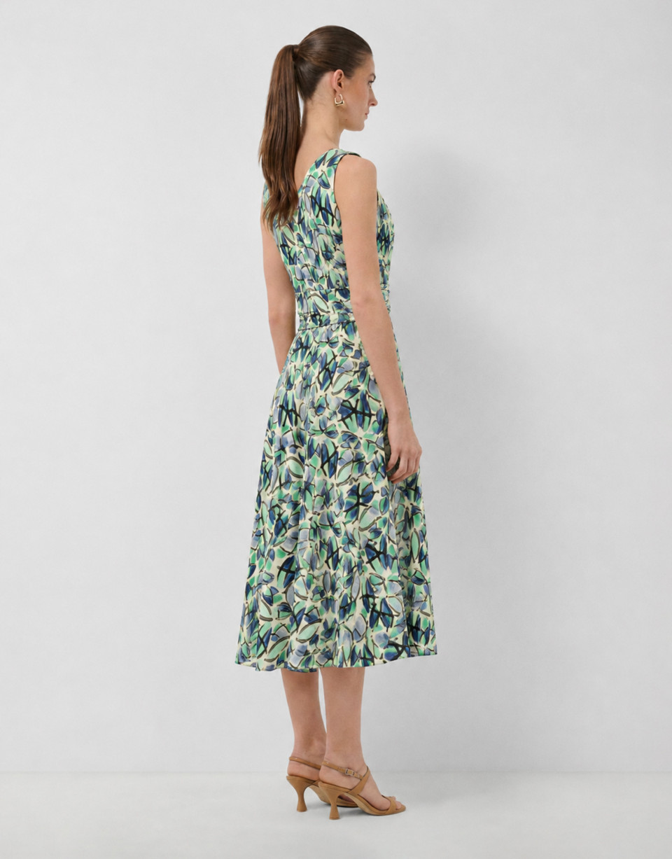 Vestido evasé sin mangas estampado vegetal ... | Roberto Verino